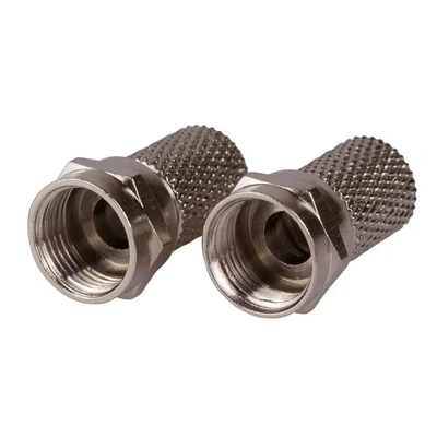 Image of Maplin F Type Twist on Connector RG6U for TV Satellite Aerial Coaxial Cable Pack of 2