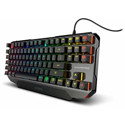 Image of Ozone Gaming Alpha Strike OZALPHASTRIKESP Mechanical Keyboard with Number Keypad for PC Gamers, Switches Outemu Red, RGB LED Lighting, Silent Spanish QWERTY Layout, Black