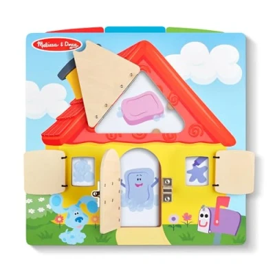 Image of Melissa &amp; Doug Blue’s Clues You! Wooden Activity Board with Clue Cards Bundle for Children Developmental Play 3+ Gifts Boy or Girl