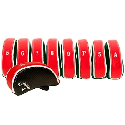 Image of Callaway Deluxe Iron Covers (Pack of 9) Red