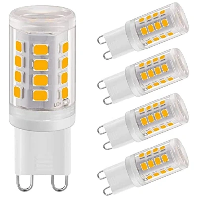 Image of G9 2W LED Light Bulbs Warm White 2700K, Not Dimmable, Equivalent to 28W Halogen Bulb, Corn for Home Lighting, Non Flicker, AC 220 240V,360 Beam Angle, 5 Pack