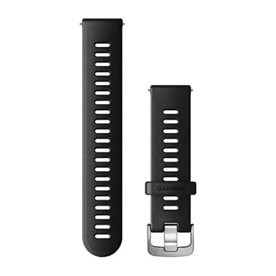 Image of Garmin Quick Release Strap 20mm Silicone Black Fits Venu Series (except S models), Forerunner 55/245/645, Approach S12/S40/S42, vivoactive 3/4, vivomove 3/HR/Luxe/Style, D2 A. ir/Air X. 10