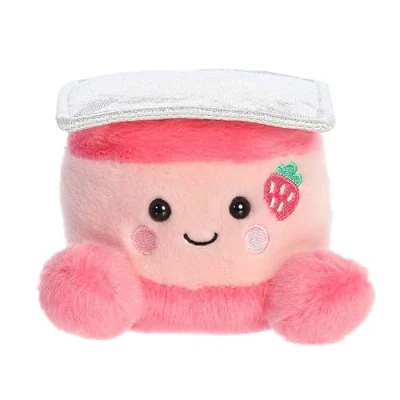 Image of Aurora Adorable Palm Pals Yona Yogurt Stuffed Animal Pocket Sized Play Collectable Fun Pink 5 Inches