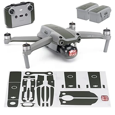 Image of Wrapgrade Skin compatible with DJI Air 2S Accent Color B (ARMY GREEN)