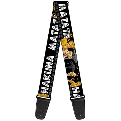 Image of Buckle Down GS WDY046 Guitar Strap Lion King Simba Nala Hakuna Matata 2 Inches Wide, 34 60&quot;