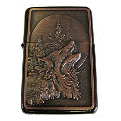 Image of Lucy G WOLF DESIGN 1 PETROL LIGHTER IN GIFT TIN (BLACK ICE)