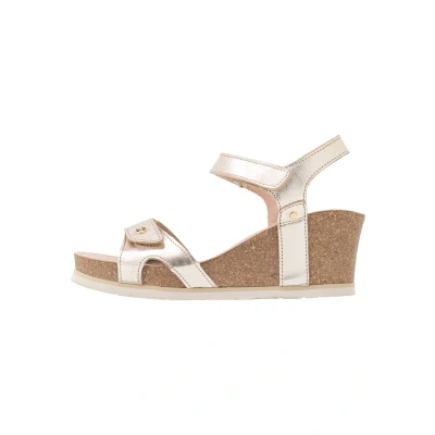 Image of Panama Jack Women&#039;s Julia Shine Wedge Sandal, Oro B003, 8 UK