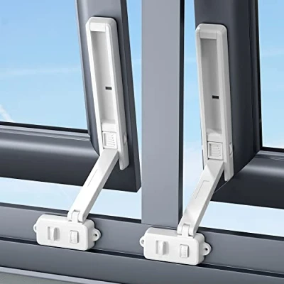 Image of SAFELON Baby Safety Window Restrictor, Lock for Kids&amp; Pets, No Drilling&amp; Tools, Easy to Install and Use (2PCS, White)