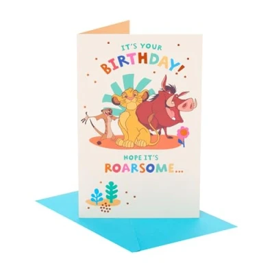 Image of UK Greetings Disney The Lion King Birthday Card for Boy/Girl Simba &amp; Friends Design