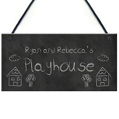 Image of RED OCEAN Shabby Chic Garden Sign PERSONALISED Playhouse Den Daughter Son Gift