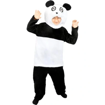 Image of Funidelia Panda Bear Costume for boys &amp; girls Animals, Costumes kids, accessory fancy dress props Halloween, carnival parties Size 7 9 years Black