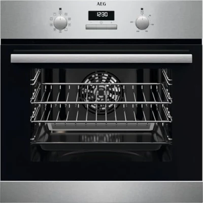 Image of AEG 6000 Series SurroundCook Built In Oven, BSX23101XM, 65L, Aqua Clean, LED Display, Multilevel Cooking, Stainless Steel, Anti fingerprint, Grill,Defrost, Moist Fan Baking, A