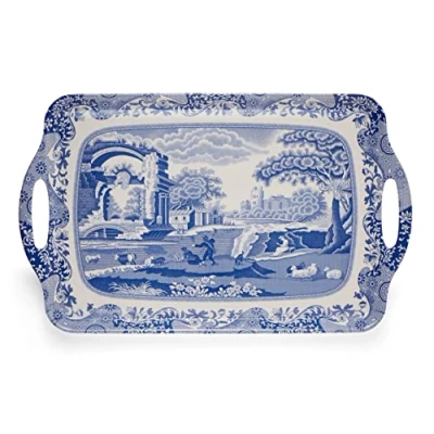 Image of Spode Blue Italian Large Handled Tray
