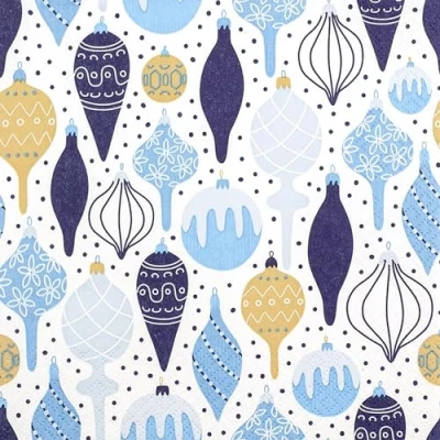 Image of Home Fashion 20 Napkins Christmas Tree Decoration Blue Table Paper with Motif Also for Decoupage and 33 x cm