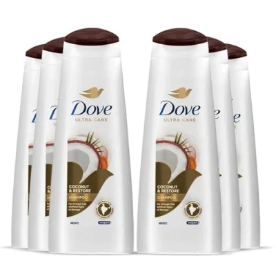 Image of 6 Pack of 400ml Dove Nourishing Secrets Restoring Ritual Shampoo with coconut oil