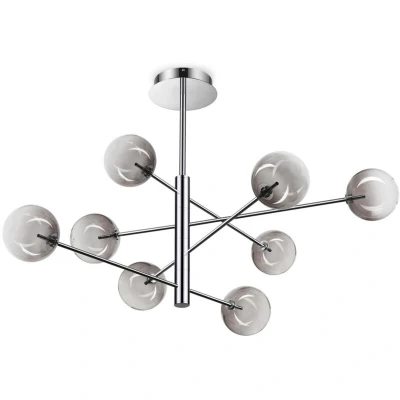 Image of Equinoxe 8 Light Multi Arm Pendant Ceiling Smoke Grey