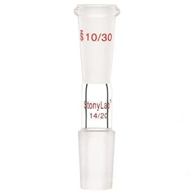 Image of stonylab Glass Reducing Connecting Adapter, Borosilicate 10/30 Outer to 14/20 Inner Joint Adapter for Laboratory Lab Supply
