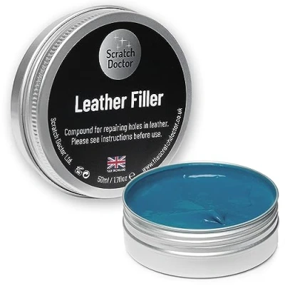 Image of Scratch Doctor Leather Filler Repair Compound Fill Holes Cracks Scratches Scuffs on Furniture Car Seats Shoes and Bags (Blue, 50ml)