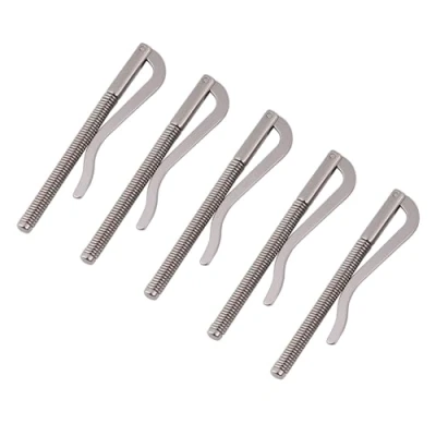 Image of Leopacat Wallet Spring Clip, Money Clip DIY Tool Insert Bar Replacement Electroplating Metal Durable Non Deformation Silver Color for Bifold Leather Purse Credit Card Holder 5 Pcs