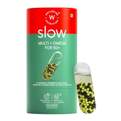 Image of Wellbeing Nutrition Slow Multivitamin for Men 50+ 100% RDA of 16 Critical Vitamins &amp; Minerals (60 Capsules)