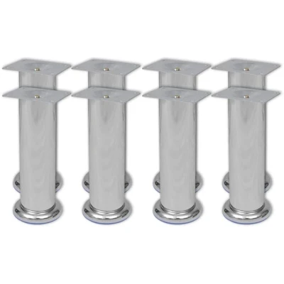 Image of vidaXL Round Sofa Legs 8 pcs Chrome 180 mm