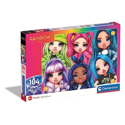Image of Clementoni 20343 Supercolor Puzzle Brilliant Rainbow High 104 Pieces Jigsaw For Kids Age 6
