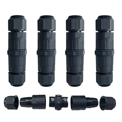 Image of QitinDasen 4 Pieces 3 Way Waterproof Outdoor Cable Connectors, IP68 Junction Box Connector, for Diameter 5～9 mm (Screw Type)