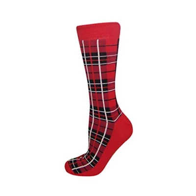 Image of Mens Red check Rich Cotton Tartan Socks, 43627