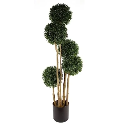 Image of Leaf Protected Artificial Tree, 120cm UV Ball Topiary
