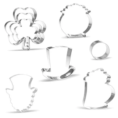 Image of Large St. Patrick’s Day Cookie Cutter Set 8 Piece Stainless Steel