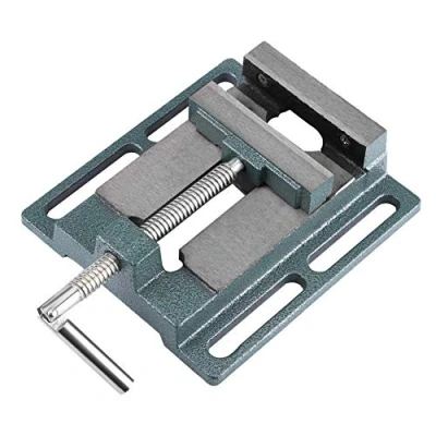 Image of Drill Press Vice,4in Heavy Duty Cast Iron Pillar Vice Work Bench Vise Workshop Clamp Engineer Jaw Swivel Base Table Hand Woodworking Drilling Machine