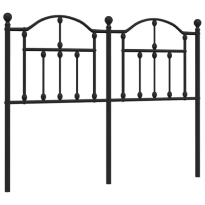 Image of vidaXL Black Steel Headboard Metal Bed Header with Robust Structure, Stylish Design and Stability Suitable for 120 cm Mattress