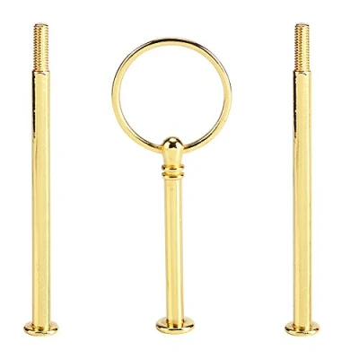 Image of Yosoo Cake Plate Stand Handle Zinc Alloy Multi tiers Tier Fruit for Wedding Birthday Party(Not Included Plate)(3 Gold Round)