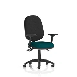 Image of Eclipse Plus III Operator Chair Maringa Teal Adjustable Folding Arms