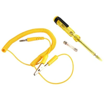 Image of Keenso Car Electrical Circuit Tester, 6V/24V Fuse Tester Voltage Long Probe Test Pen Pencil with Light Bulb for Low Systems Switch Wires(Yellow) Auto Body Repair