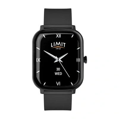 Image of Limit 37mm Black Unisex Smart Watch Fitness Tracker with Bluetooth Calling Heart Rate Sp02 Android and Ios Silicone Strap