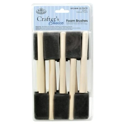 Image of Royal &amp; Langnickel and 20 Pieces 1 inch Foam Brushes, RFOMW