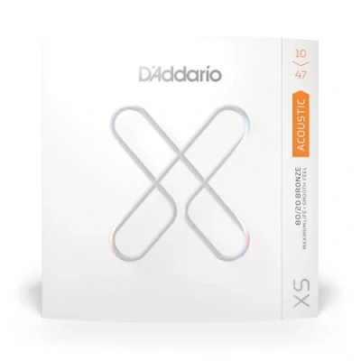 Image of D&#039;Addario Guitar Strings XS 80/20 Bronze Coated Acoustic XSABR1047 Greater Break Strength with Tuning Stability For 6 String Guitars 10 47 Extra Light