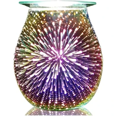 Image of Makimoo Stunning Electric Wax Melt Burners, Oil Burner, Warmer, Night Light Lamp for Home Decoration (3D Fireworks)