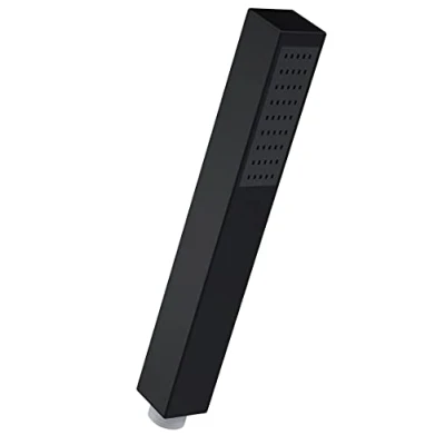 Image of nuie HO410 Accessories Modern Bathroom Square Minimalist Shower Single Function Handset, 231mm, Matt Black