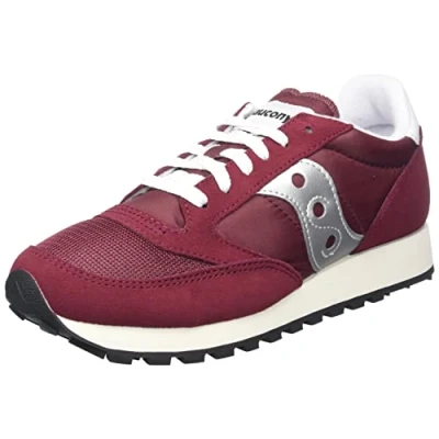 Image of Saucony Jazz Original Vintage Trainers Burgundy Silver Mens