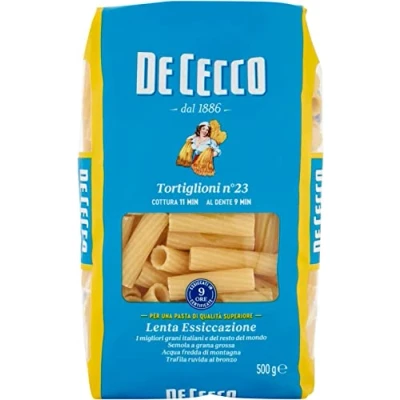 Image of 10xDe Cecco Tortiglioni No. 23 Italian Pasta 500g