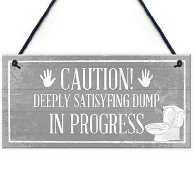 Image of RED OCEAN Bathroom Sign Funny For Door Shabby Chic Toilet Loo Home Decor