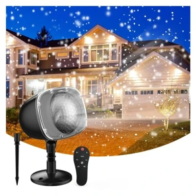Image of Projector Light,Halloween Holographic Christmas Snowfall Lights Indoor Outdoor Holiday Lamp Snow for Halloween Xmas Party Wedding Garden Landscape Decor