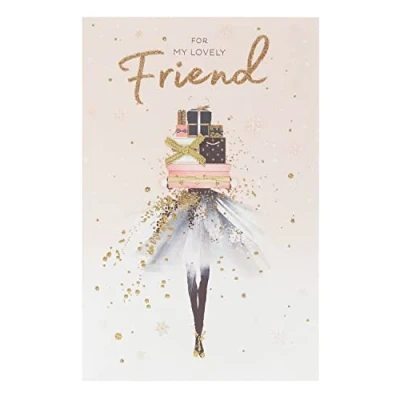 Image of Special Friend Christmas Card, Card for Friend, Stylish Her, Xmas