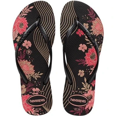 Image of Havaianas Women Slim Organic, Black/Black/Black, 3/4