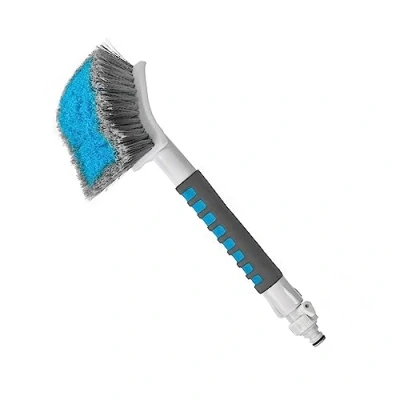 Image of Water Fed Car Wash Brush, Soft Bristle Long Master Wheel Brush Easy Reach Rim Tire Detailing Washing for Wheels Rims Exhaust Tips Vehicle Engine Motorcycles, No Scratches