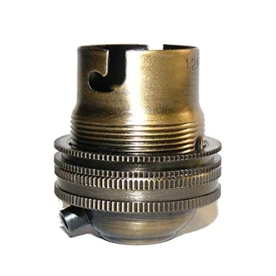 Image of K M Electronics® Antique Brass LAMP Light Bulb Holder BC Bayonet Cap 10MM Screw Thread