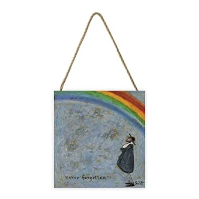 Image of Pyramid International Sam Toft Artwork (Never Forgotten Design) 20cm x 3cm Woodblock with Hanging Cord Official Merchandise ​