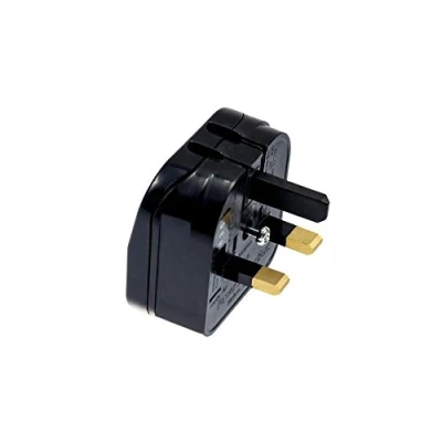 Image of Black ECP Mains UK Converter Adapter Plug 2 Pin Euro To 3 Amp